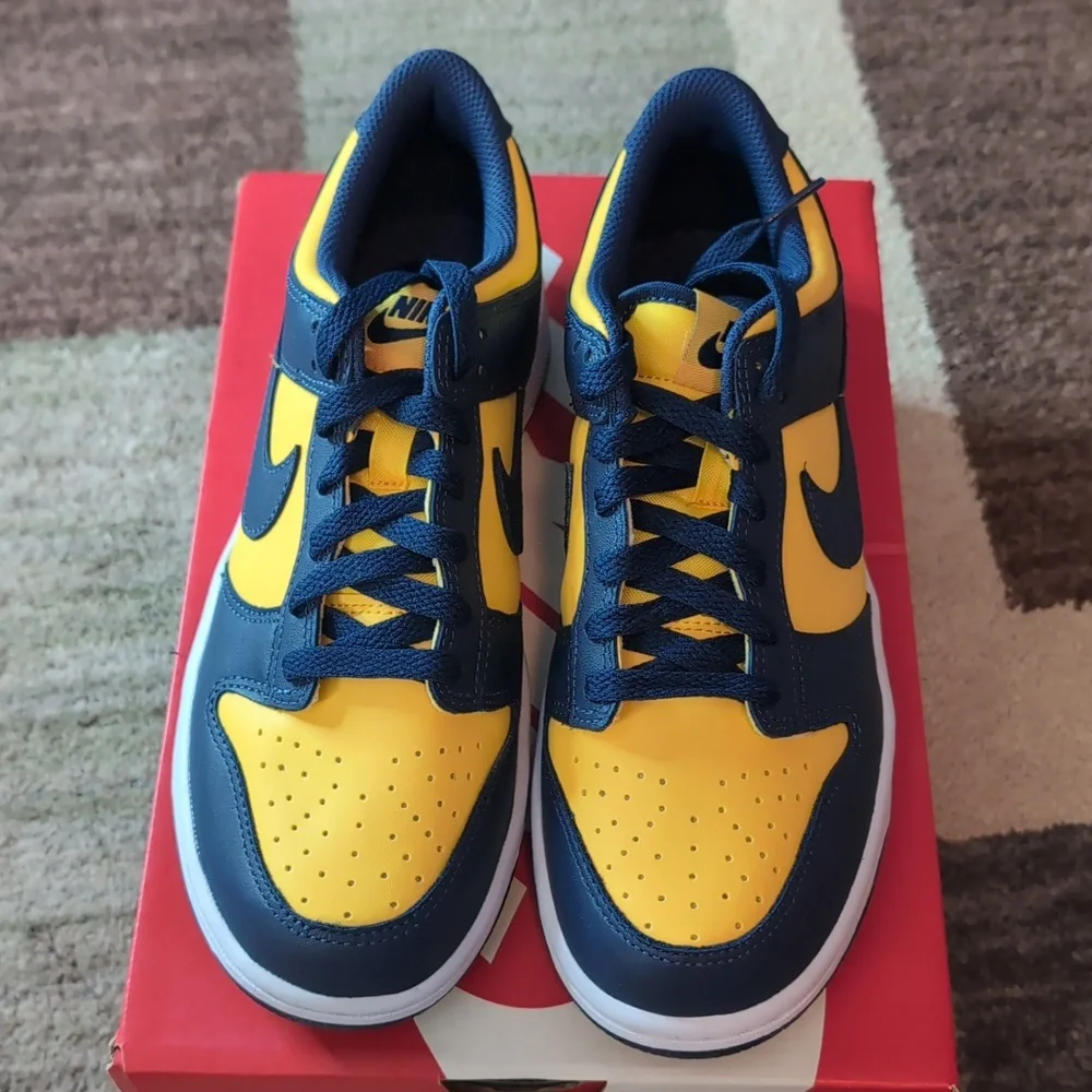 Nike Dunk Low Michigan 2021 Size 7.5 Woman's or 6Y - Picture 2 of 6